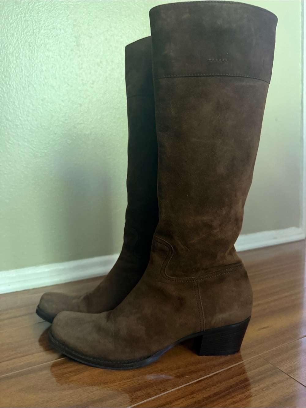 Brown Suede Knee-High Boots - Picture 3 of 9